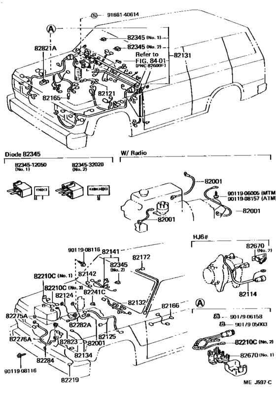 Wiring Clamp For 1987 1990 Toyota LAND CRUISER FJ62 General Sales