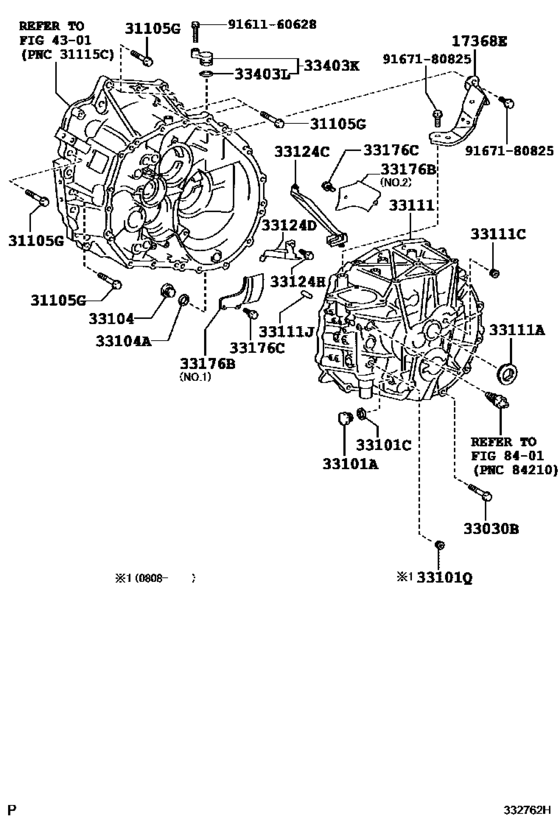 Clutch Housing Transmission Case Mtm For Toyota Rav