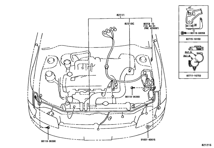 Wiring Clamp For 1997 1999 Toyota STARLET EP91 Japan Sales Region