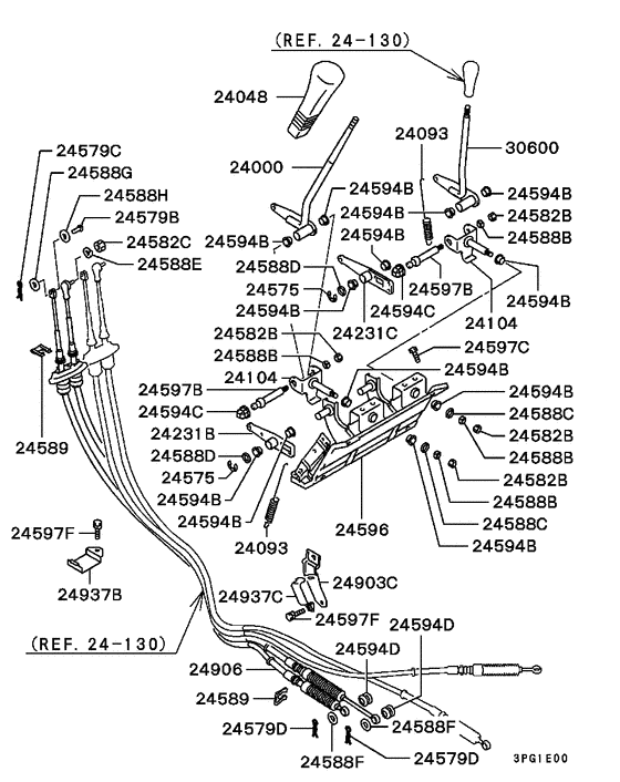 M/t floor shift linkage