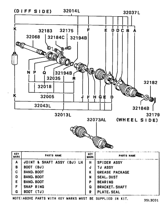 Front axle drive shaft