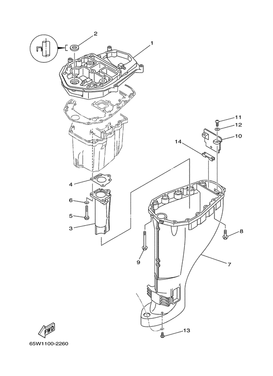 Upper casing