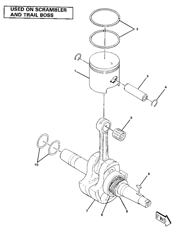 Crankshaft and piston assembly