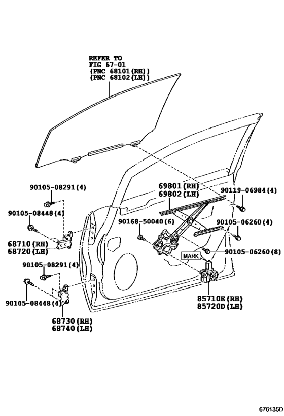 Front Door Window Regulator & Hinge
