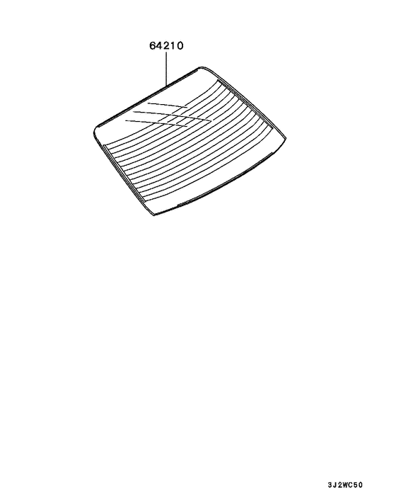 Rear window glass & moulding