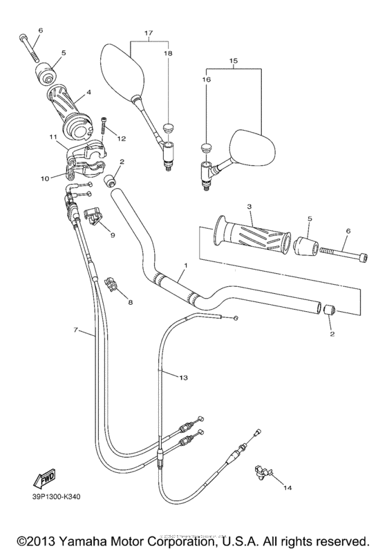 Steering handle & cable