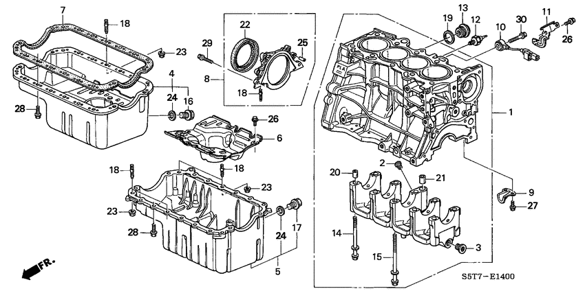 Cylinder block/oil pan