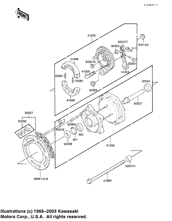 Rear hub/brake/chain