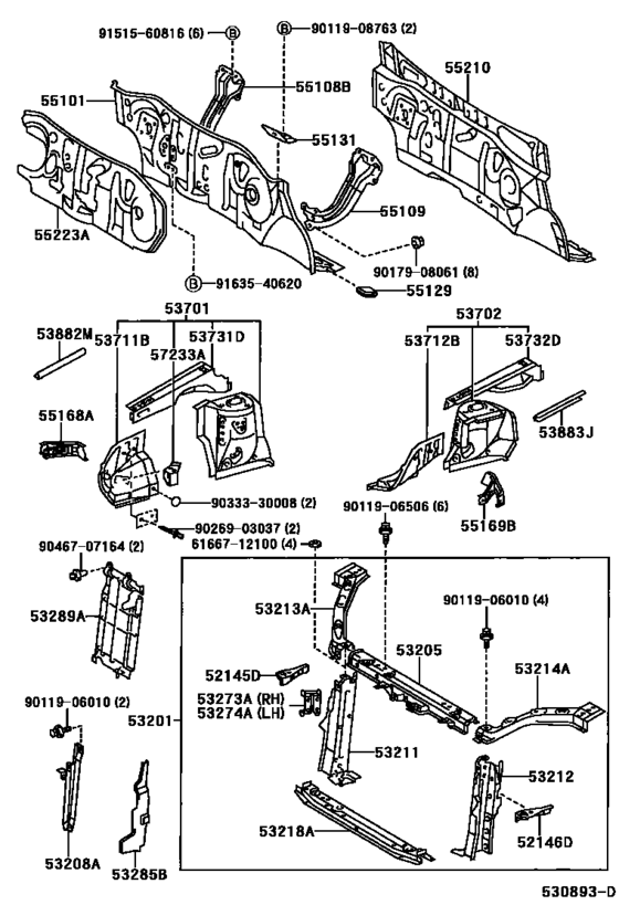 Front Fender Apron & Dash Panel