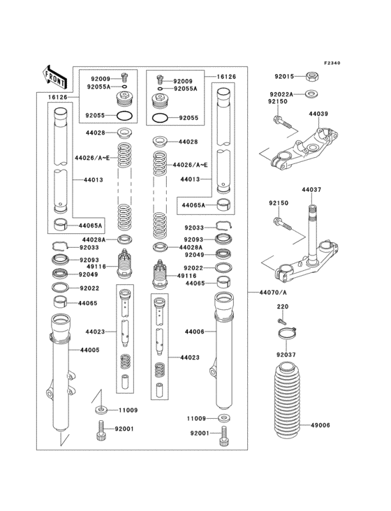 Front fork(kx80-s6/s7)