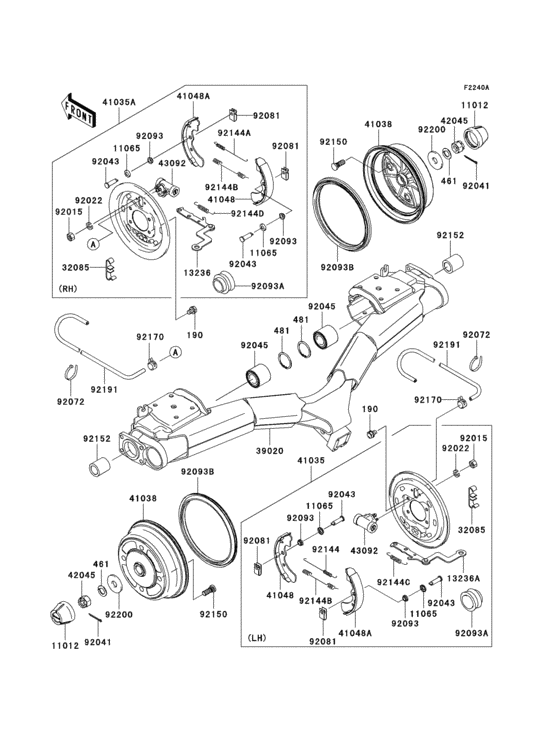 Rear hubs/brakes(j7f/j8f)