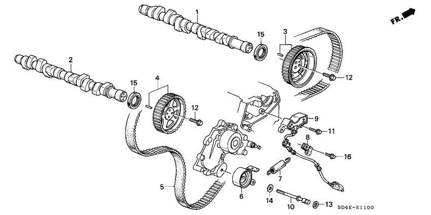 Camshaft/timing belt
