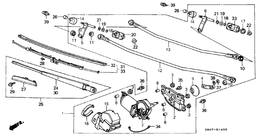 Front windshield wiper
