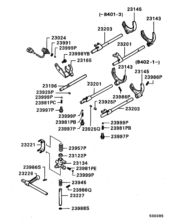 M/t gearshift control