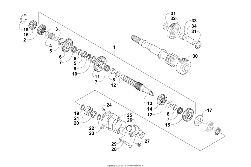Secondary Transmission Assembly (Up To Engine Serial No. 60093069)