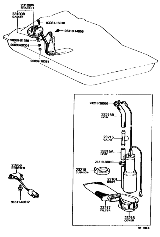 Fuel Pump & Pipe for 1977 1980 Toyota CELICA RA42 U.S.A. sales
