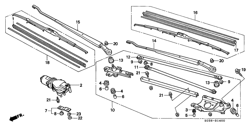 Front windshield wiper