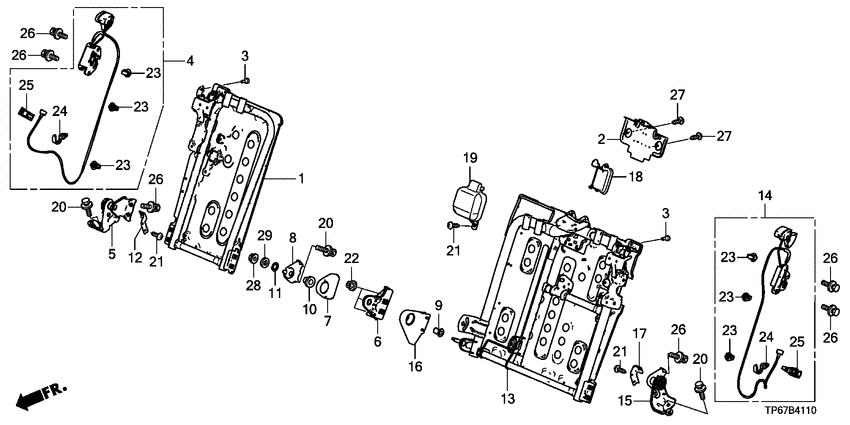 Rear seat components