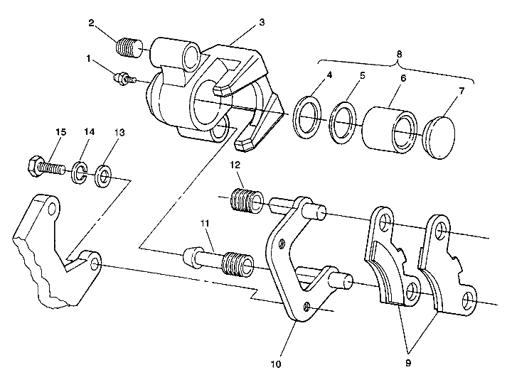 Middle axle brake assembly