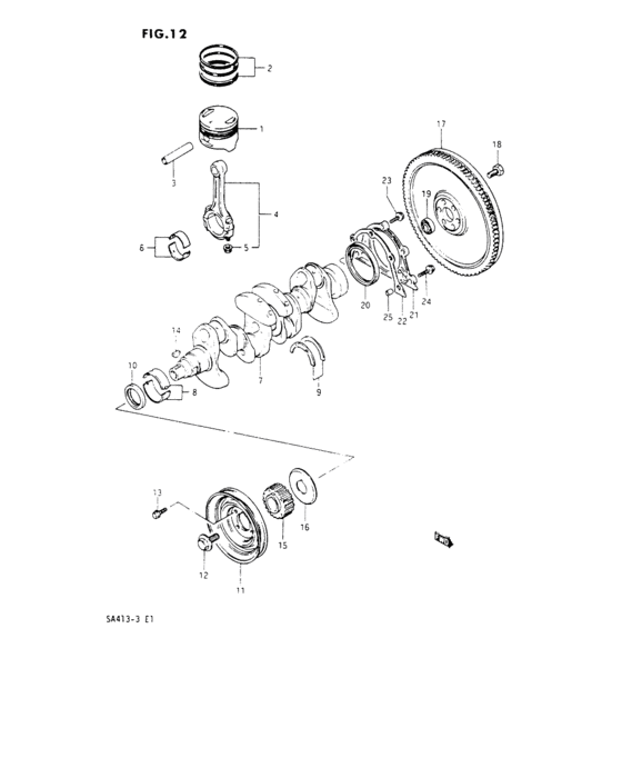 Piston and crankshaft