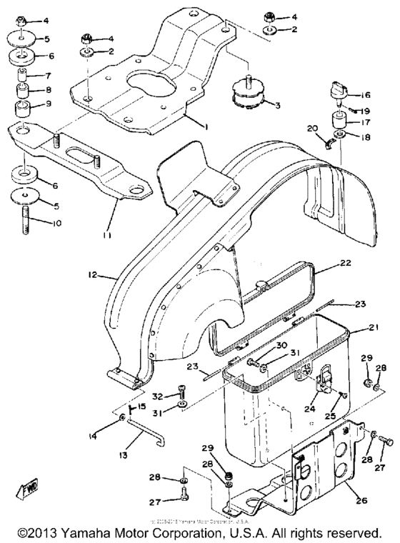 Engine bracket - luggage box