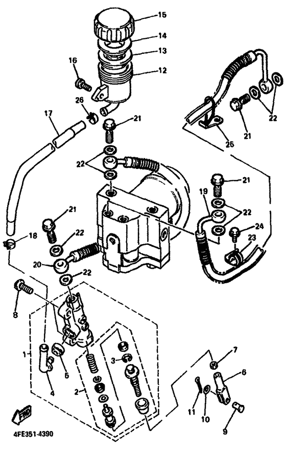 Rear master cylinder