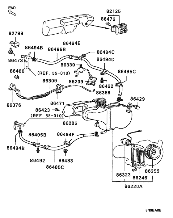Rear heater unit & piping
