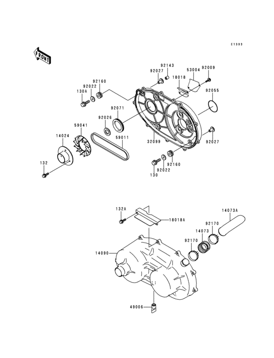 Converter cover/drive belt