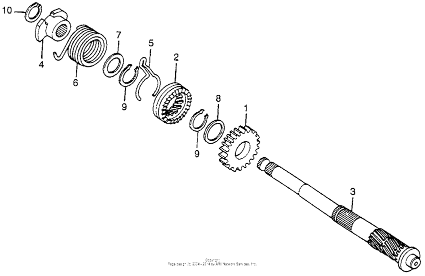 Kick starter spindle