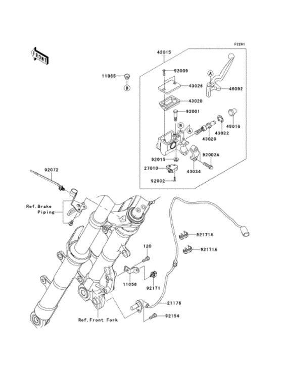Front master cylinder