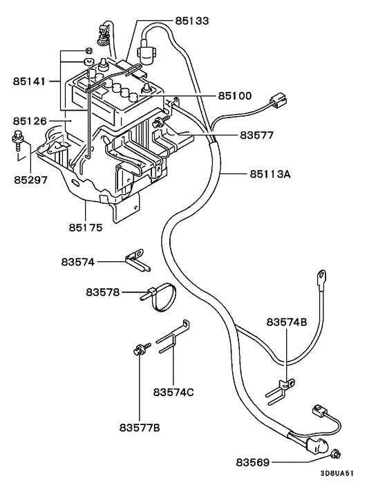Battery cable & bracket