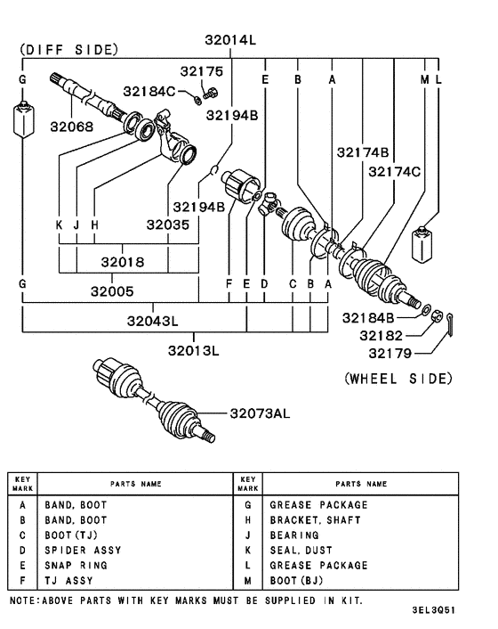 Front axle drive shaft