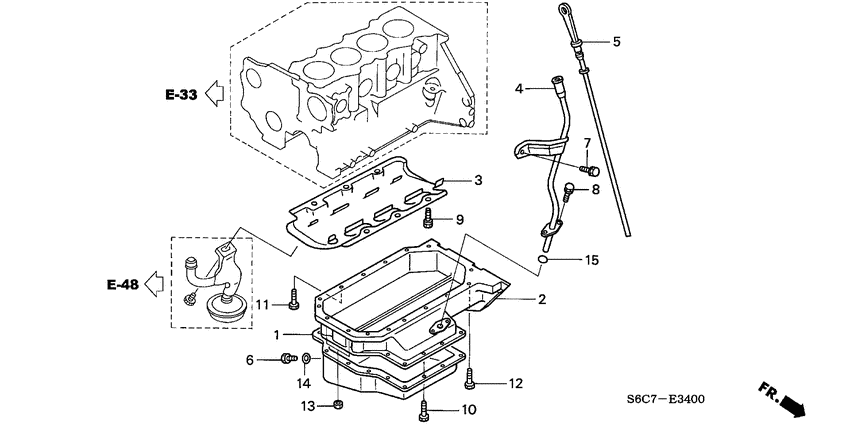 Oil pan/level gauge