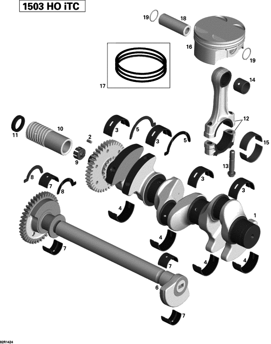 01- Crankshaft, Pistons And Balance Shaft 2 for 2014 Bombardier #2017 ...
