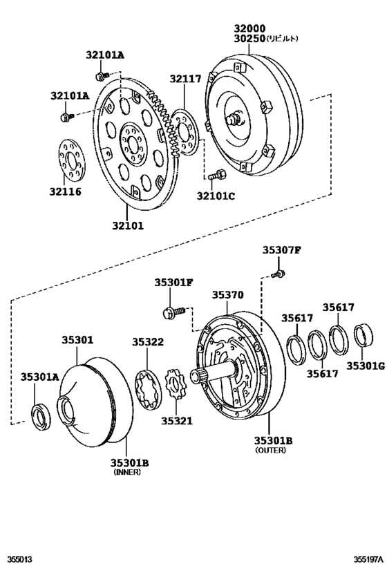 Torque Converter, Front Oil Pump & Chain (Atm)