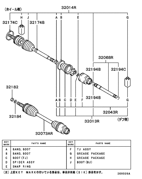 Front axle drive shaft
