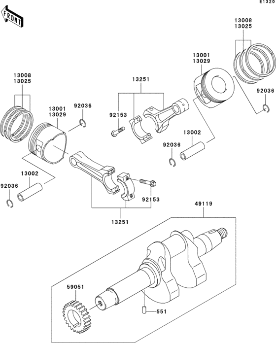 Crankshaft/piston(s)