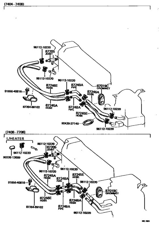 Heating & Air Conditioning - Water Piping for 1974 - 1978 Toyota HILUX ...