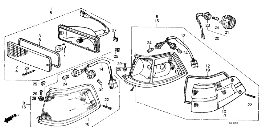 Front combination light