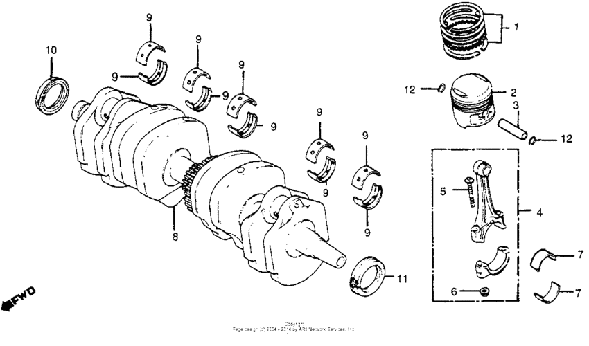 Crankshaft + piston
