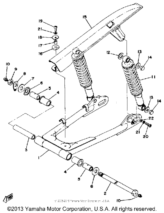 Rear arm rear cushion
