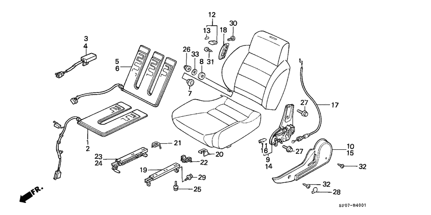 Front seat components