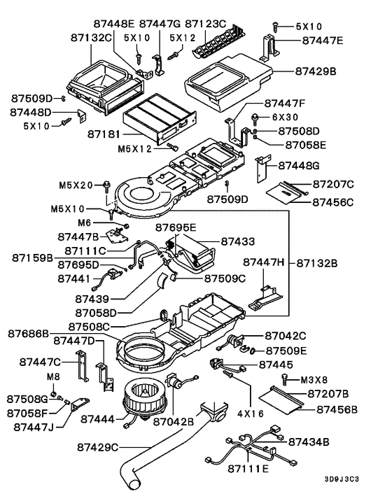 Rr a/c unit, duct(dual:a)