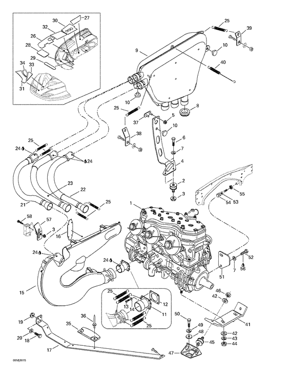 01- engine support and muffler