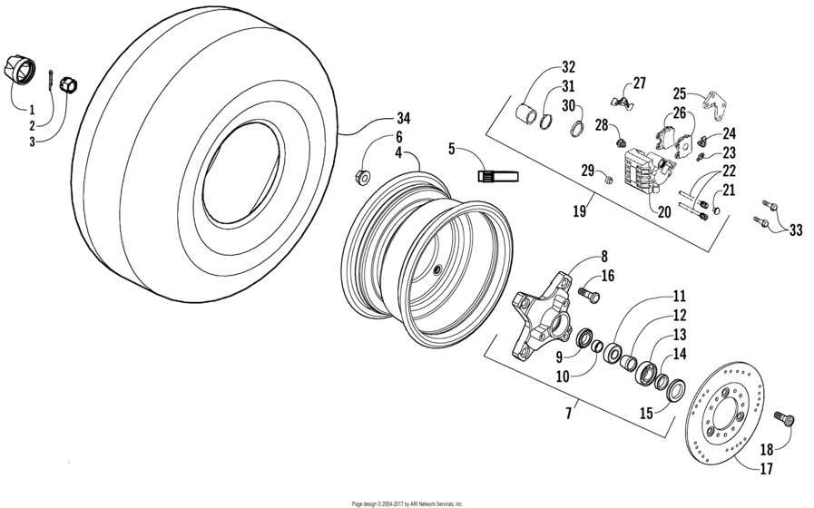 Front Wheels And Brake Assembly