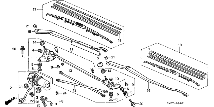 Front windshield wiper