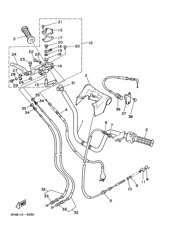 Steering handle & cable