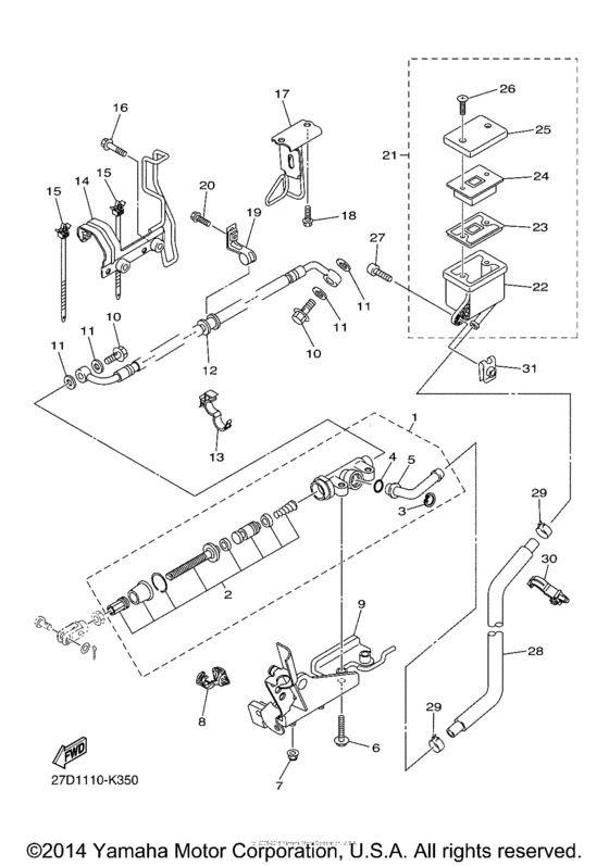 Rear master cylinder