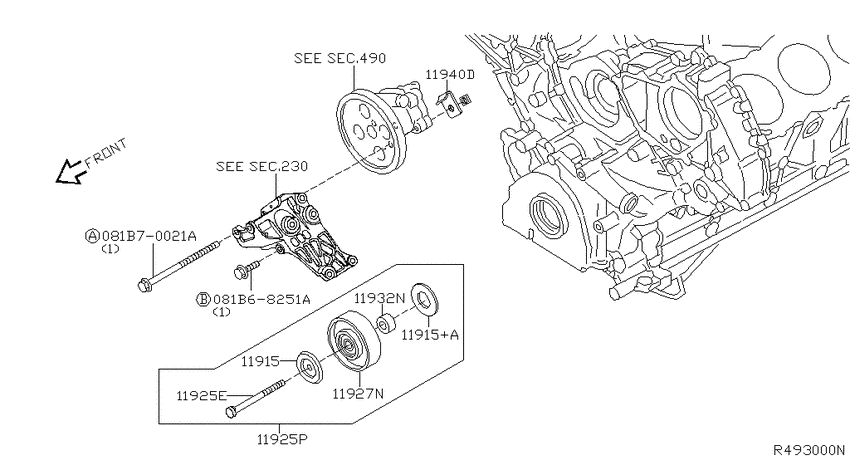 Power steering pump mounting