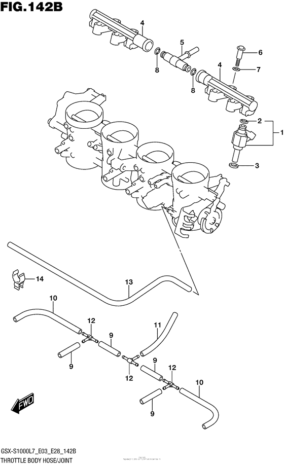 Throttle Body Hose/joint (Gsx-S1000Al7 E03)